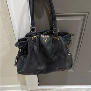 Prada Black Leather Shoulder Bag